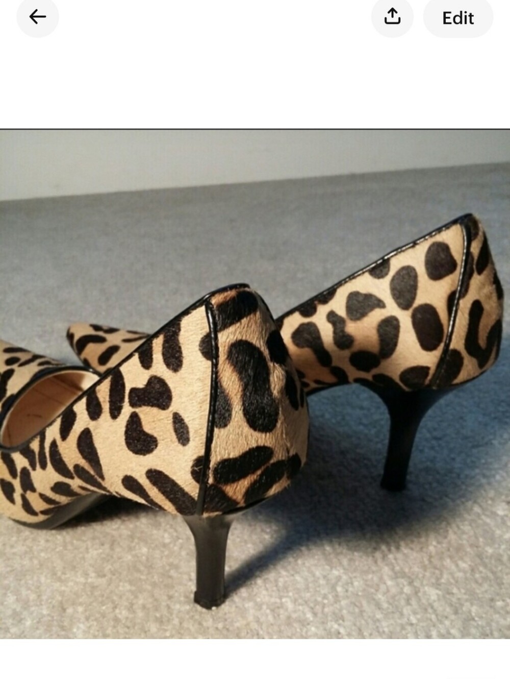 Calvin Klein Animal Print leopard calf hair shoes padded insole
